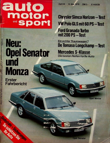 Deckblatt Auto Motor und Sport (10/1978)